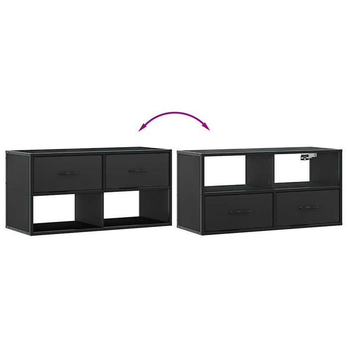 TV Cabinet Black 80x31x39.5 cm Engineered Wood and Metal