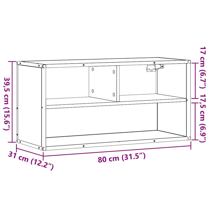 Тумба под телевизор Sonoma Oak 80x31x39,5 см, композитная древесина и металл