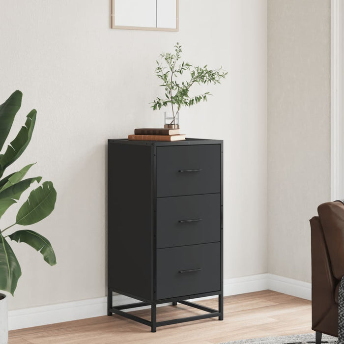 Sideboard Black 35.5x35x76 cm Engineered Wood and Metal