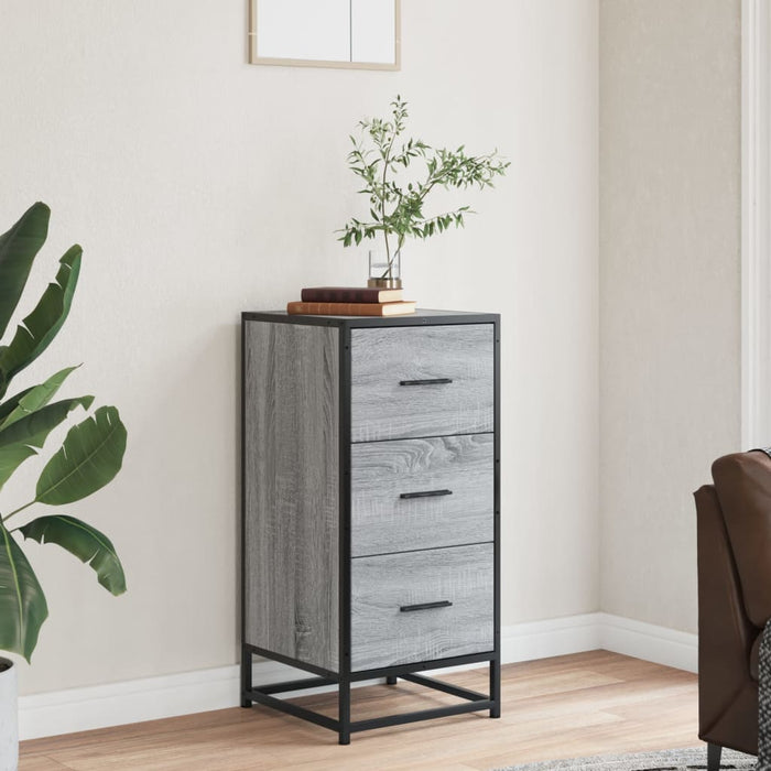 Sideboard Grey Sonoma 35.5x35x76 cm Engineered Wood and Metal