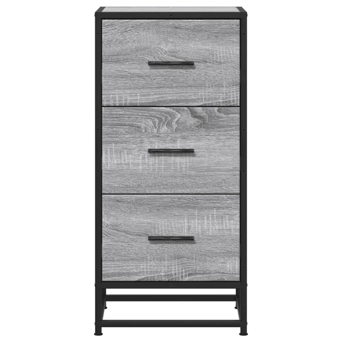 Sideboard Grey Sonoma 35.5x35x76 cm Engineered Wood and Metal