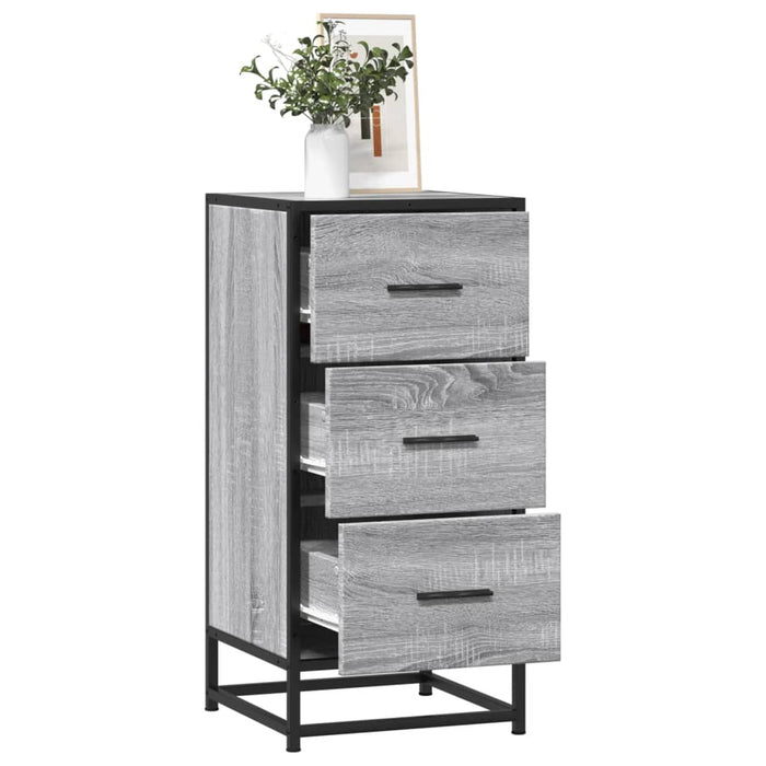 Sideboard Grey Sonoma 35.5x35x76 cm Engineered Wood and Metal