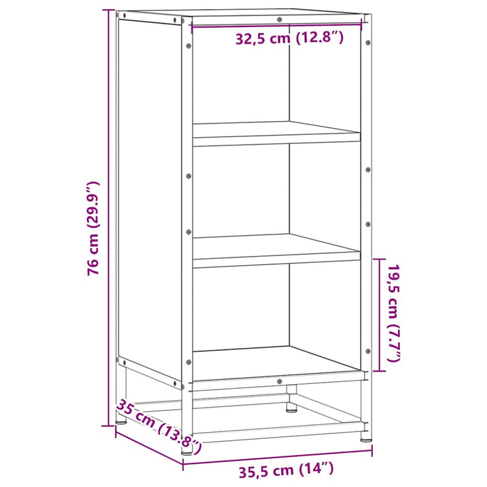 Буфет Sonoma Oak 35,5x35x76 см, композитная древесина и металл