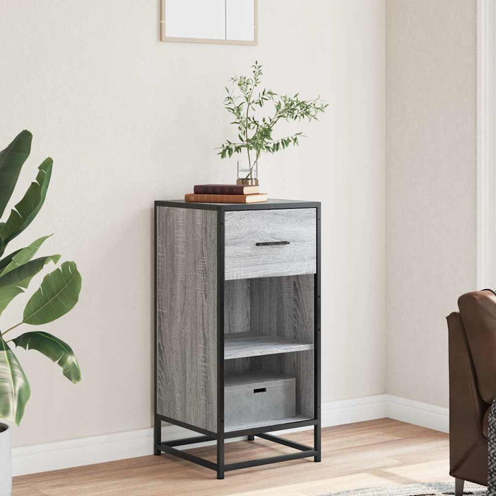 Sideboard Grey Sonoma 35.5x35x76 cm Engineered Wood and Metal