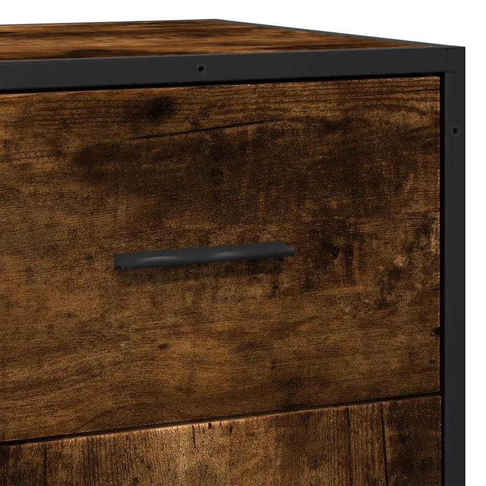 Sideboard Smoked Oak 35.5x35x76 cm Engineered Wood and Metal