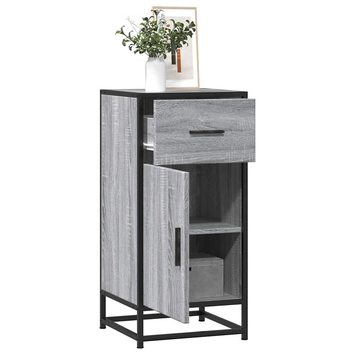 Sideboard Grey Sonoma 35.5x35x76 cm Engineered Wood and Metal