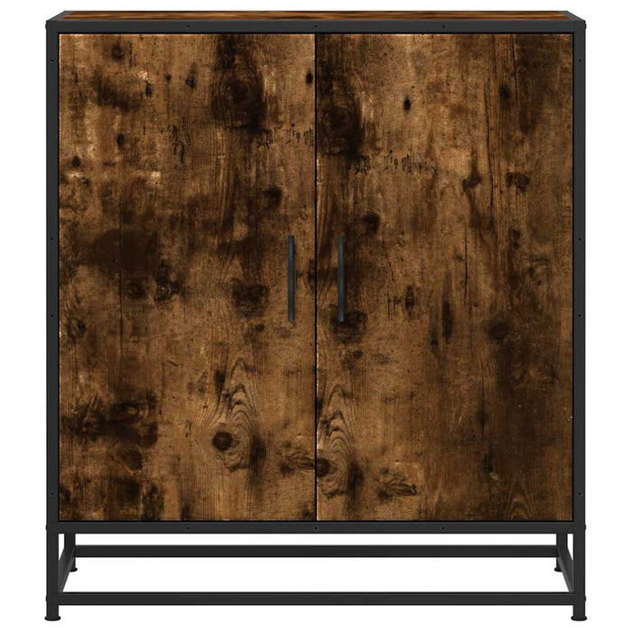 Sideboard Smoked Oak 68x35x76 cm Engineered Wood and Metal