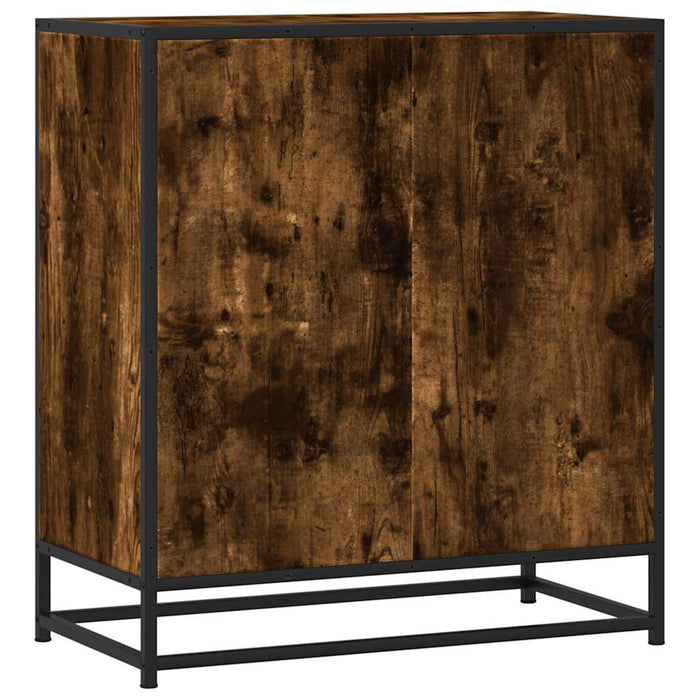 Sideboard Smoked Oak 68x35x76 cm Engineered Wood and Metal