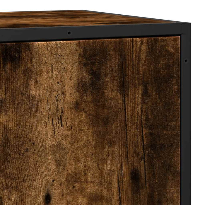 Sideboard Smoked Oak 68x35x76 cm Engineered Wood and Metal