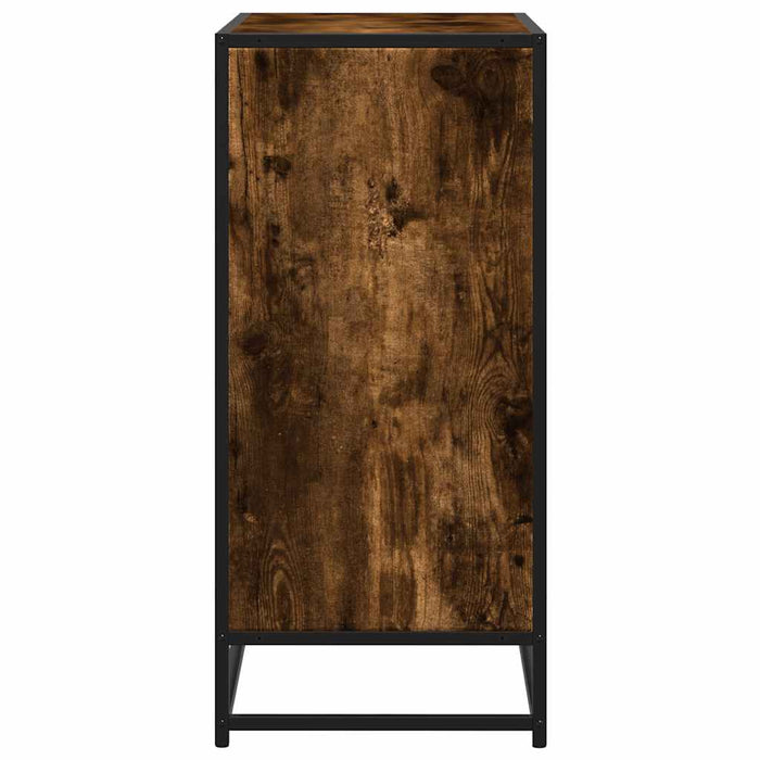 Sideboard Smoked Oak 68x35x76 cm Engineered Wood and Metal