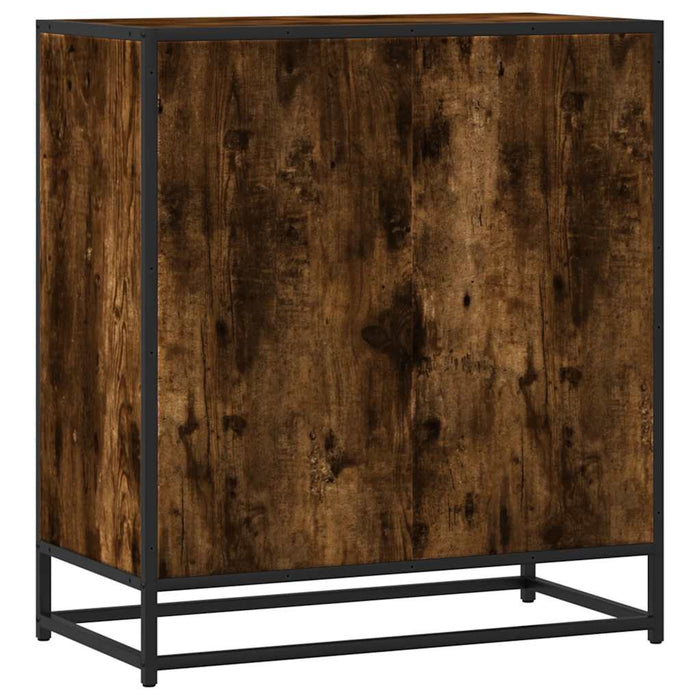 Sideboard Smoked Oak 68x35x76 cm Engineered Wood and Metal