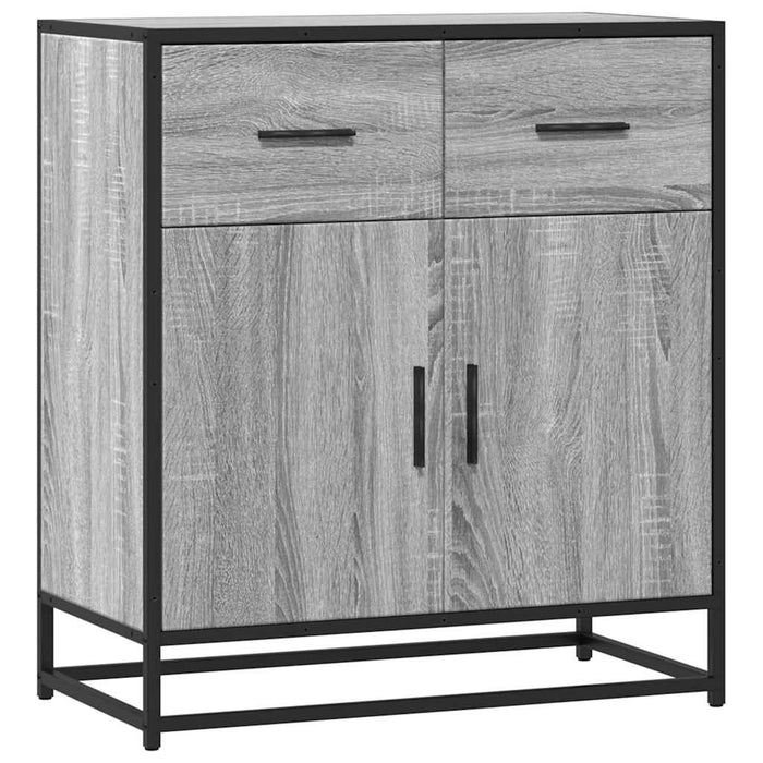 Sideboard Grey Sonoma 68x35x76 cm Engineered Wood and Metal