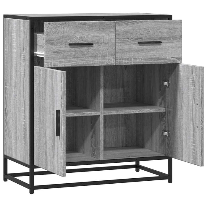 Sideboard Grey Sonoma 68x35x76 cm Engineered Wood and Metal