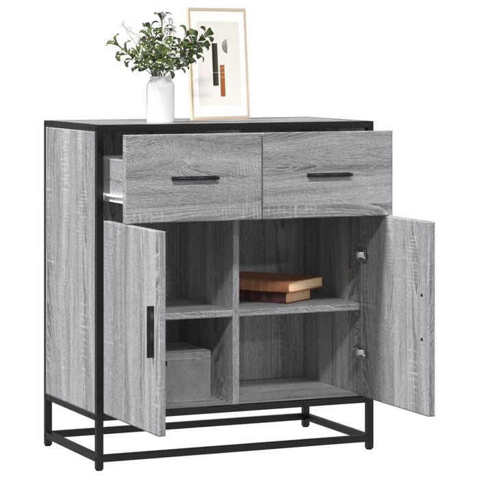 Sideboard Grey Sonoma 68x35x76 cm Engineered Wood and Metal