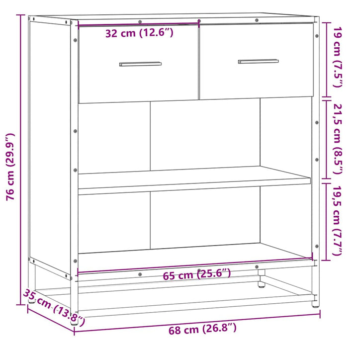 Буфет черный 68x35x76 см, композитная древесина