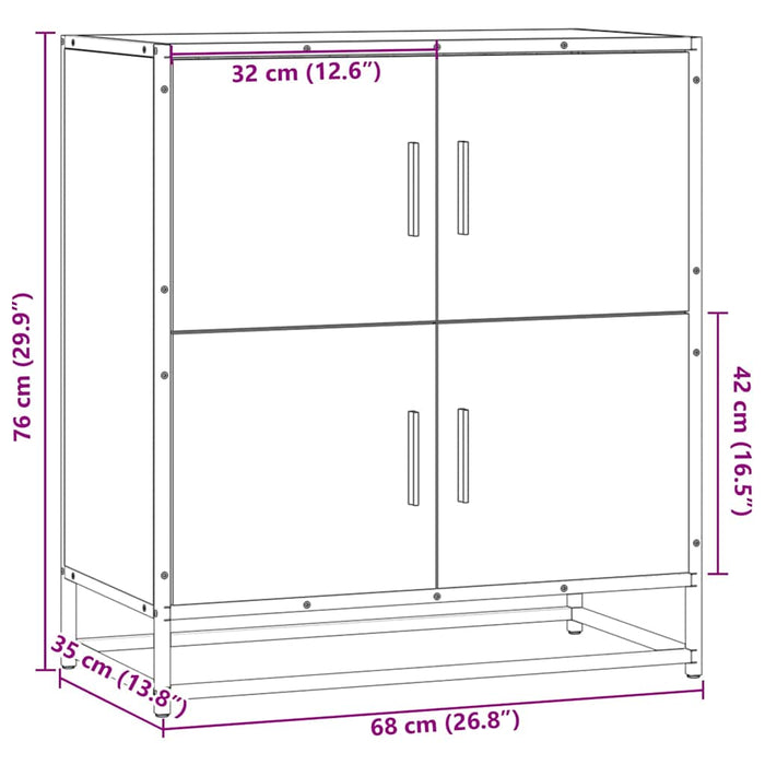 Буфет черный 68x35x76 см, композитная древесина