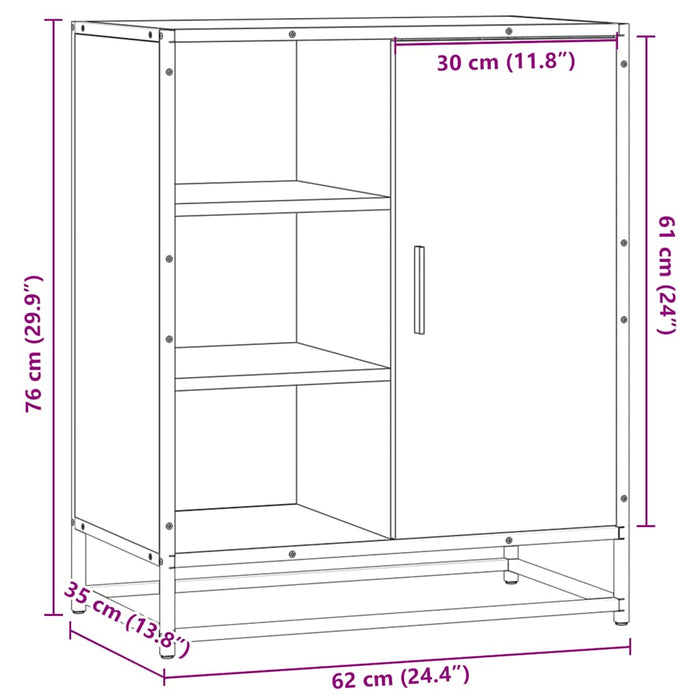 Бюфет Черен 62x35x76 см Инженерно дърво