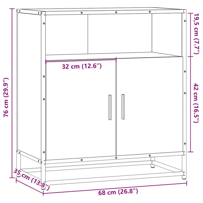 Буфет черный 68x35x76 см, композитная древесина