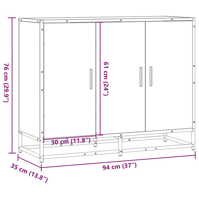 Бюфет Кафяв дъб 94x35x76 см Инженерно дърво