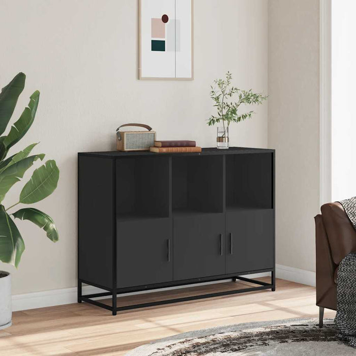 Sideboard Black 100x35x76 cm Engineered Wood