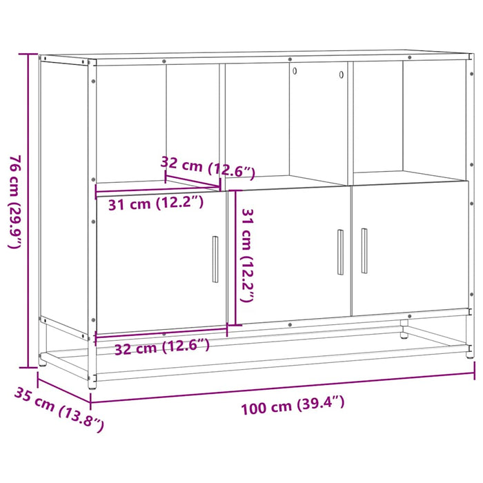 Бюфет дъб сонома 100x35x76 см инженерно дърво