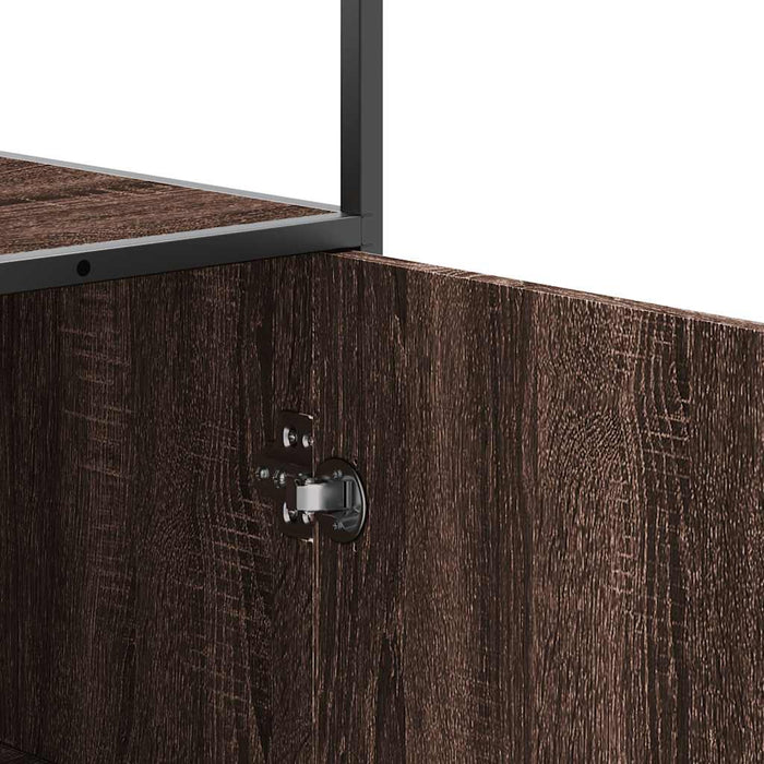 Highboard Brown Oak 35.5x35x139 cm Engineered Wood and Metal