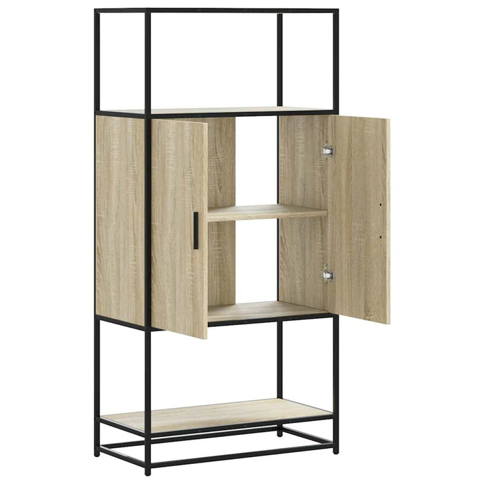 Highboard Sonoma Oak 68x35x139 cm Engineered Wood and Metal