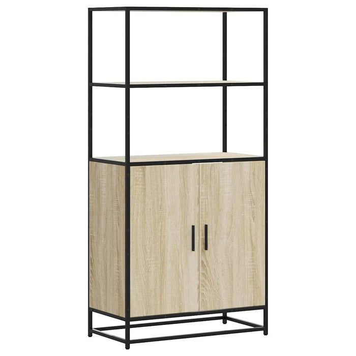 Highboard Sonoma Oak 68x35x139 cm Engineered Wood and Metal