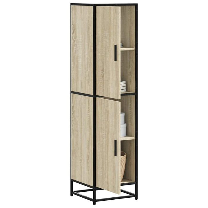 Highboard Sonoma Oak 35.5x35x139 cm Engineered Wood and Metal