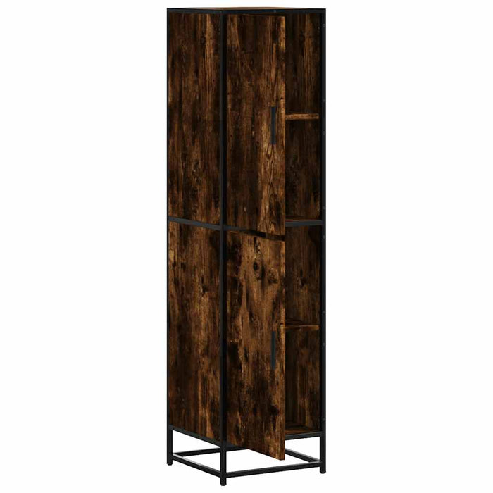 Highboard Smoked Oak 35.5x35x139 cm Engineered Wood and Metal