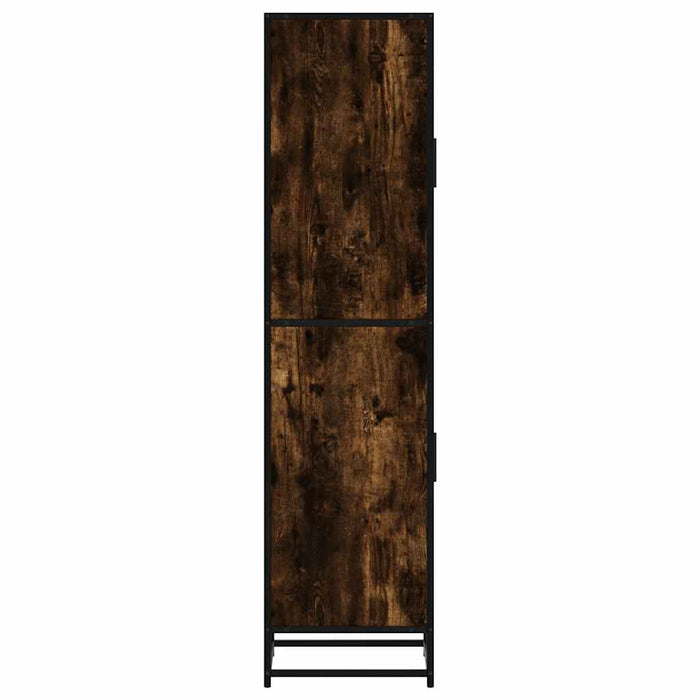 Highboard Smoked Oak 35.5x35x139 cm Engineered Wood and Metal