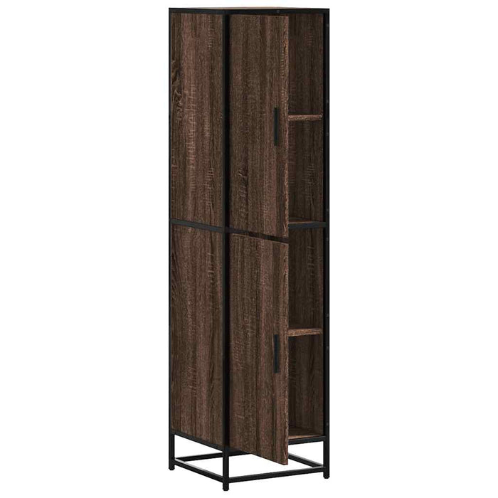 Highboard Brown Oak 35.5x35x139 cm Engineered Wood and Metal