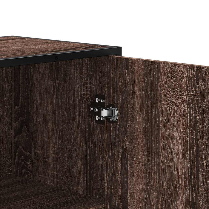 Highboard Brown Oak 35.5x35x139 cm Engineered Wood and Metal