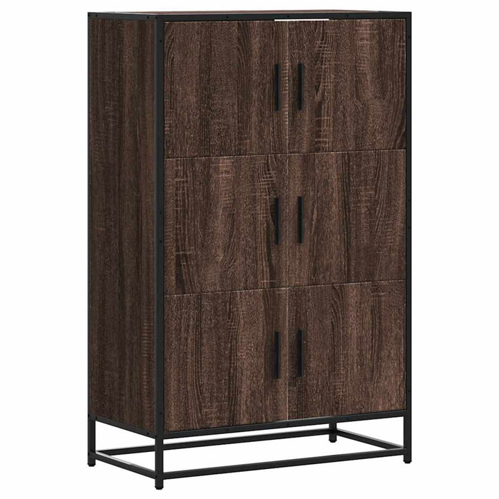 Highboard Brown Oak 68x35x106.5 cm Engineered Wood and Metal