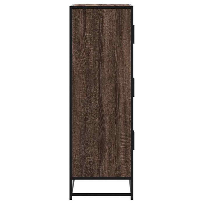 Highboard Brown Oak 68x35x106.5 cm Engineered Wood and Metal