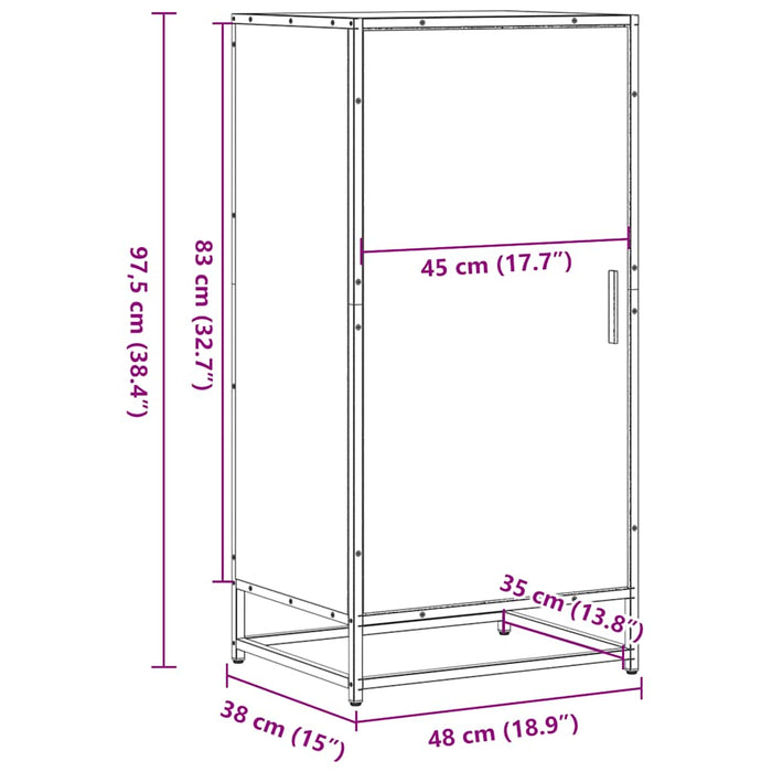 Поставка за обувки черна 48x38x97,5 см инженерно дърво