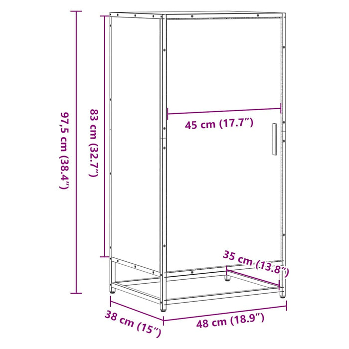 Поставка за обувки кафяв дъб 48x38x97,5 см инженерно дърво