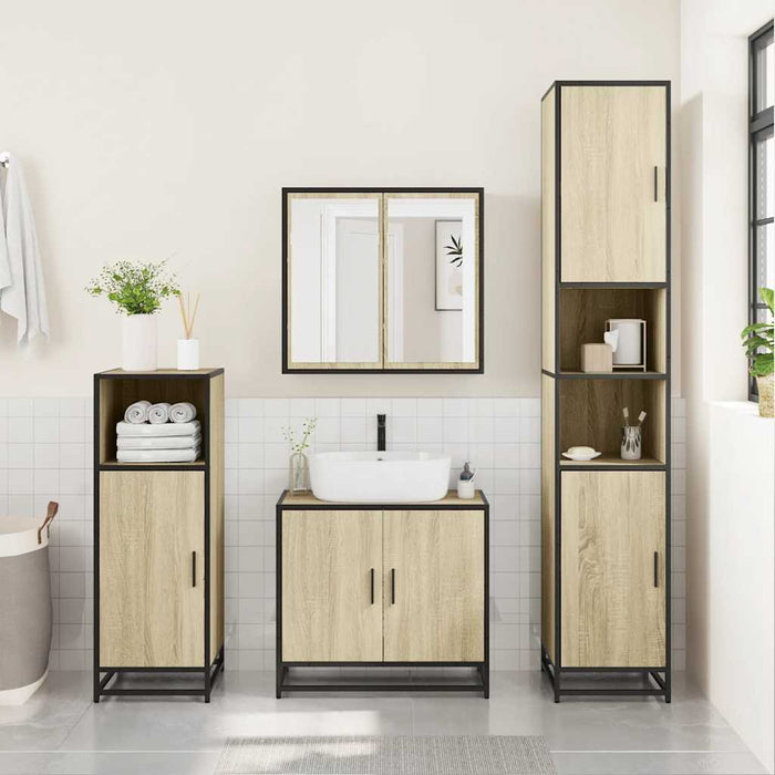 Bathroom Cabinet Sonoma Oak 35x37.5x100 cm Engineered Wood