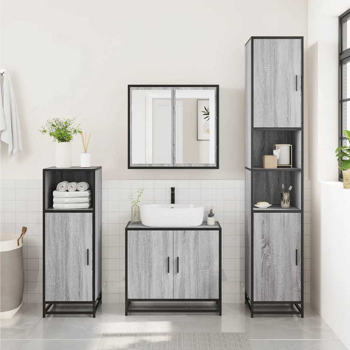 Bathroom Cabinet Grey Sonoma 35x37.5x100 cm Engineered Wood