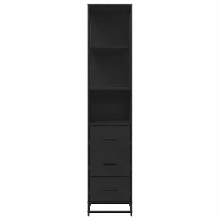 Bathroom Cabinet Black 35x37.5x166 cm Engineered Wood