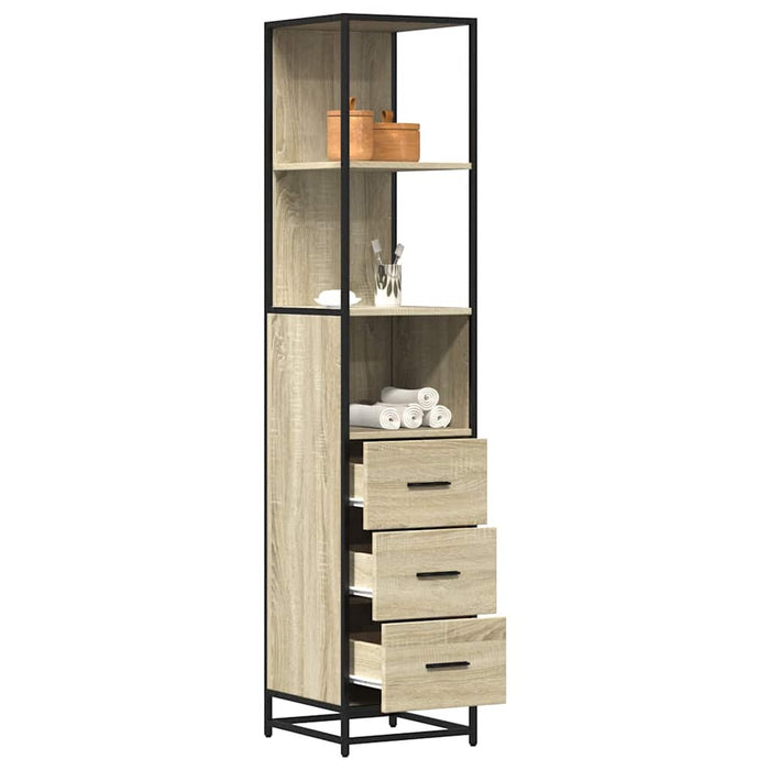 Bathroom Cabinet Sonoma Oak 35x37.5x166 cm Engineered Wood