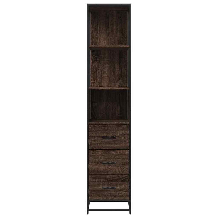 Bathroom Cabinet Brown Oak 35x37.5x166 cm Engineered Wood