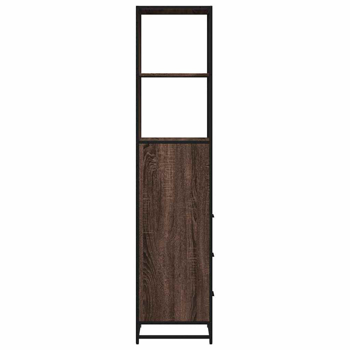 Bathroom Cabinet Brown Oak 35x37.5x166 cm Engineered Wood