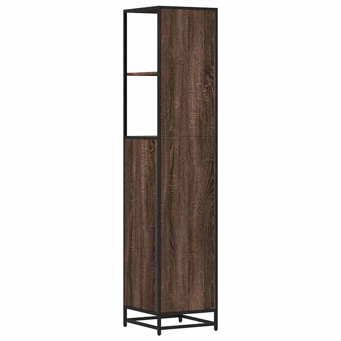 Bathroom Cabinet Brown Oak 35x37.5x166 cm Engineered Wood