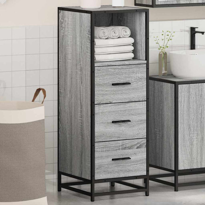 Bathroom Cabinet Grey Sonoma 35x37.5x100 cm Engineered Wood