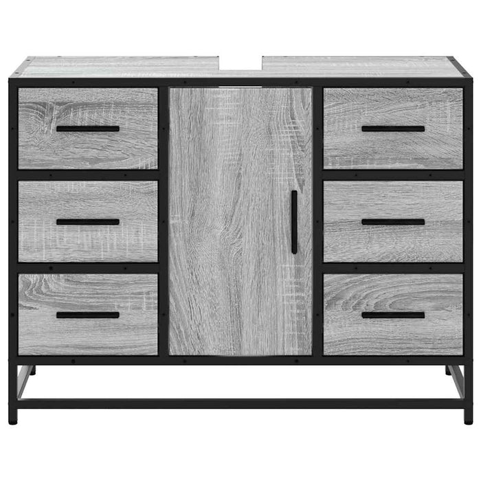 Шкаф за мивка за баня Grey Sonoma 80x33x60 cm Engineered Wood