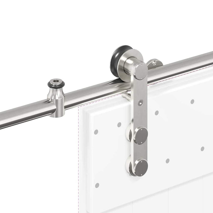 Sliding Door Hardware Kit 200 cm Stainless Steel Silver