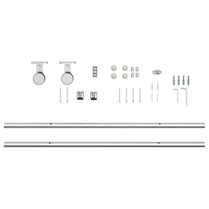 Sliding Door Hardware Kit 183 cm Stainless Steel Silver