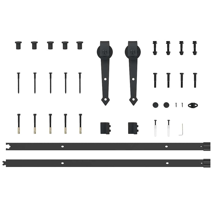 Sliding Door Hardware Kit 213.5 cm Steel Black