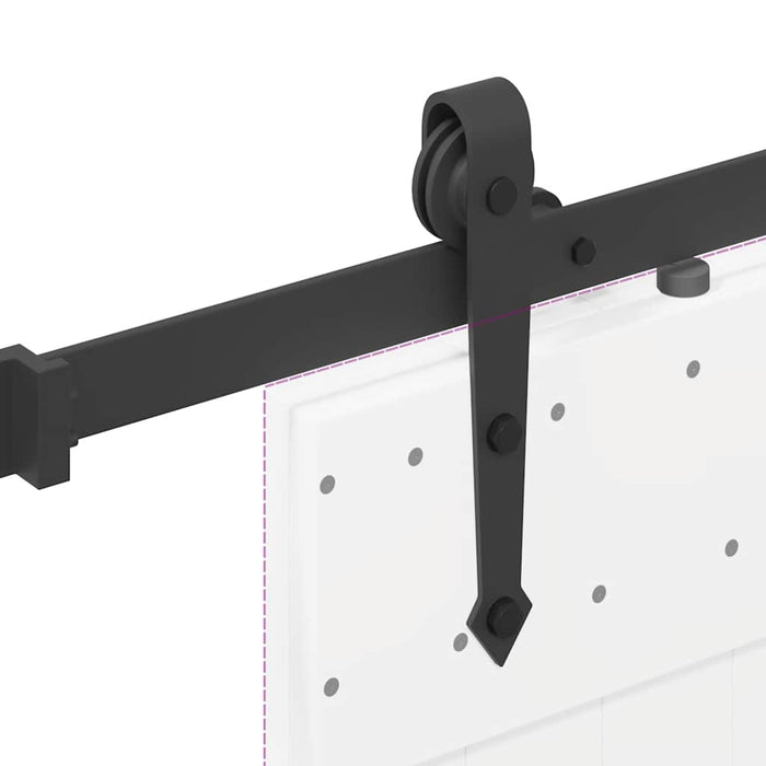 Sliding Door Hardware Kit 213.5 cm Steel Black